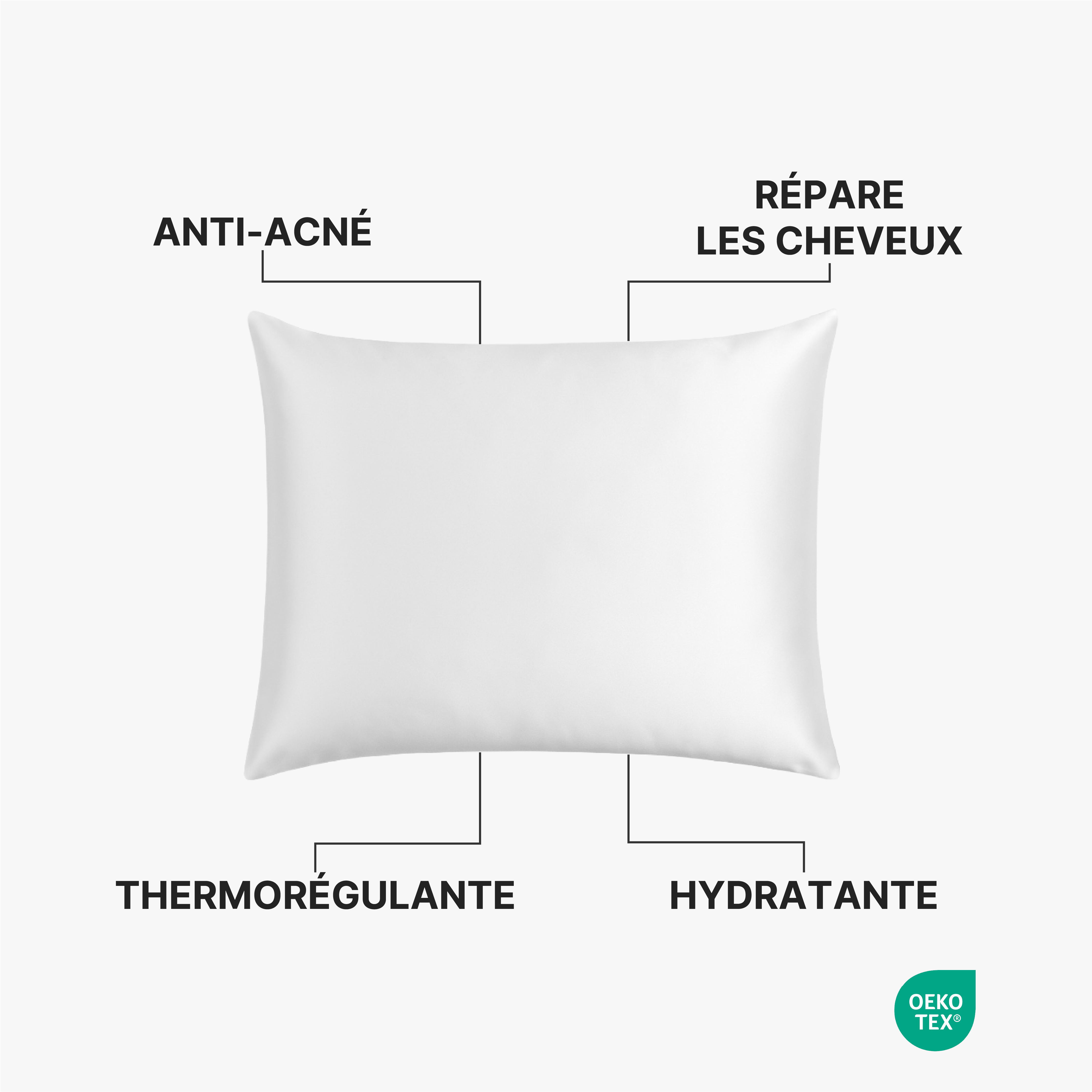 Taie d'oreiller en Pure Soie de Mûrier