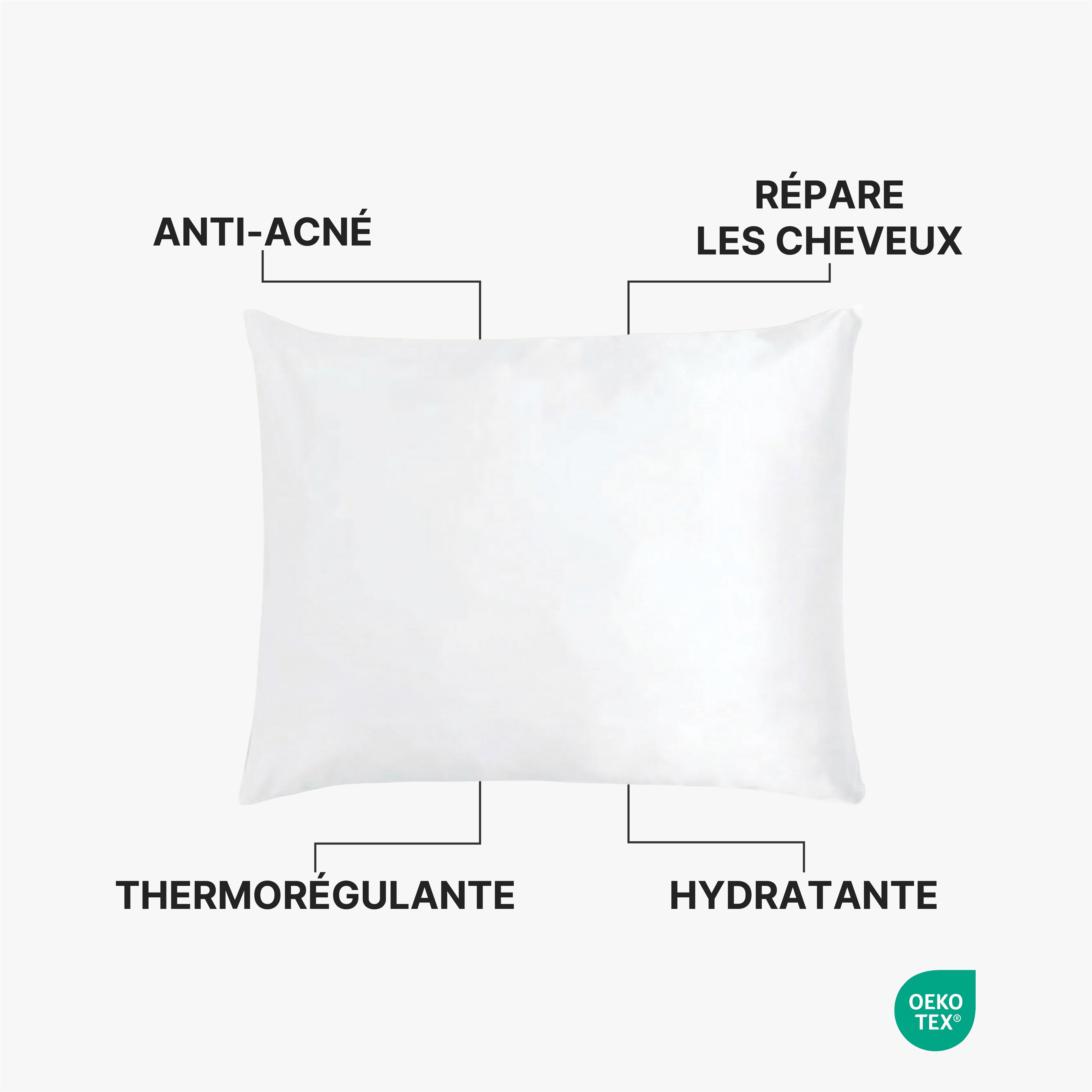 Taie d'oreiller en Pure Soie de Mûrier